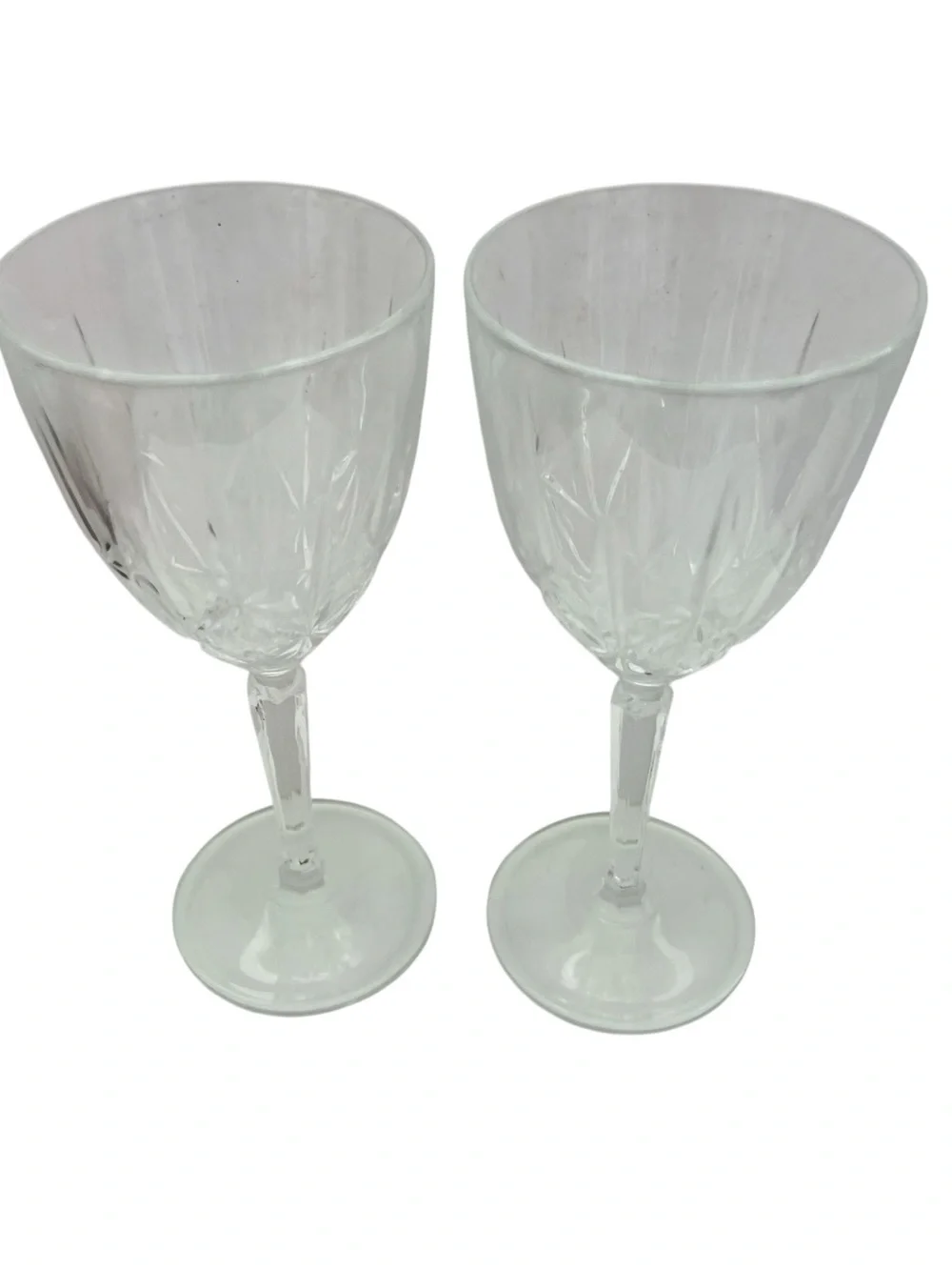 Waterford Crystal Marquis Sparkle Water Goblets Elegant Clear Etch Cut Set of 2